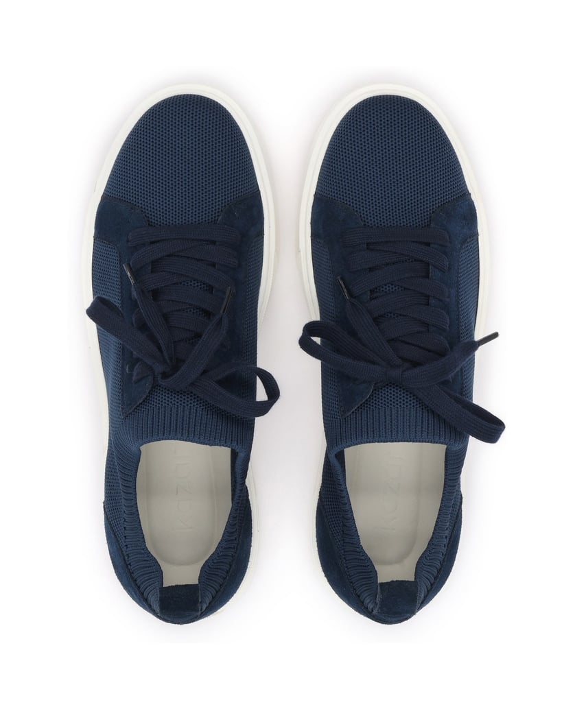 Kazar-Dunkelblaue-Sneakers-für-Herren-aus-Gewebe-und-Wildleder-mit-kontrastierender-Sohle-dunkelblau