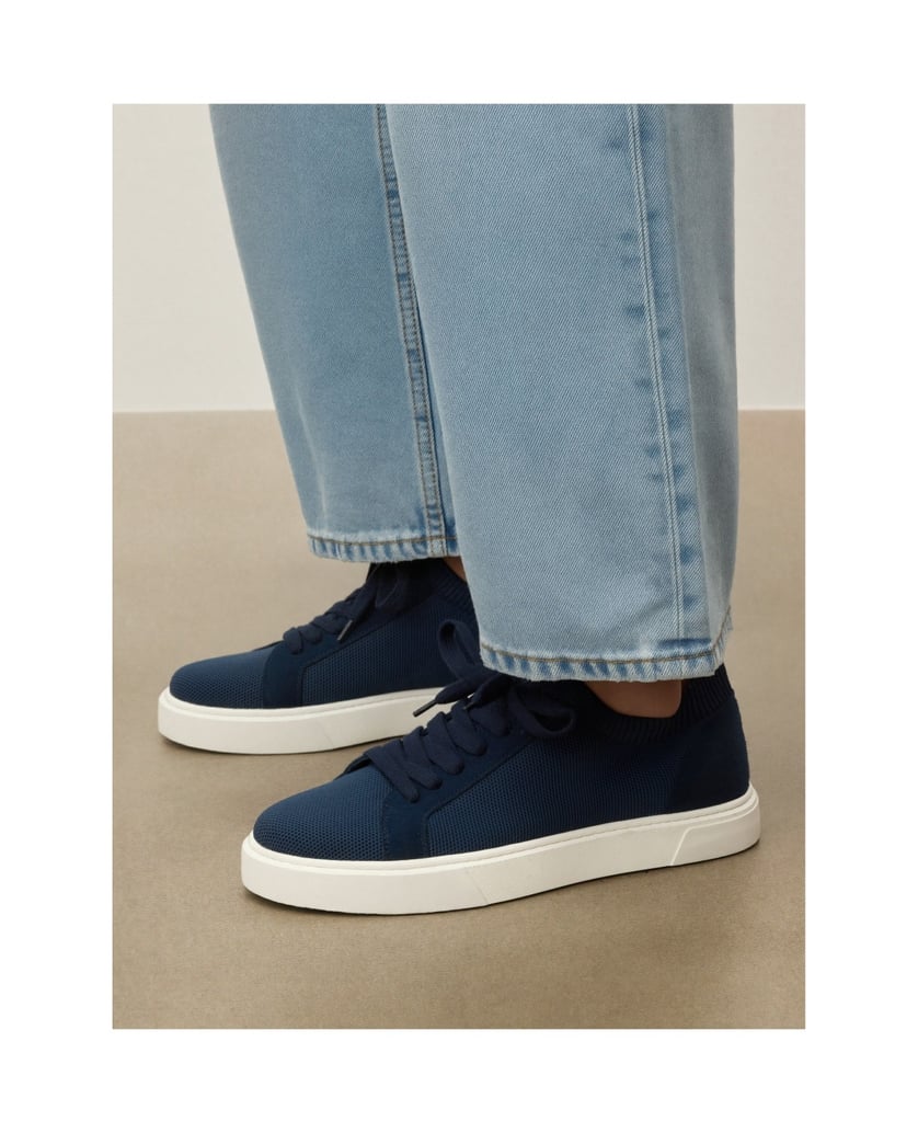 Kazar-Dunkelblaue-Sneakers-für-Herren-aus-Gewebe-und-Wildleder-mit-kontrastierender-Sohle-dunkelblau