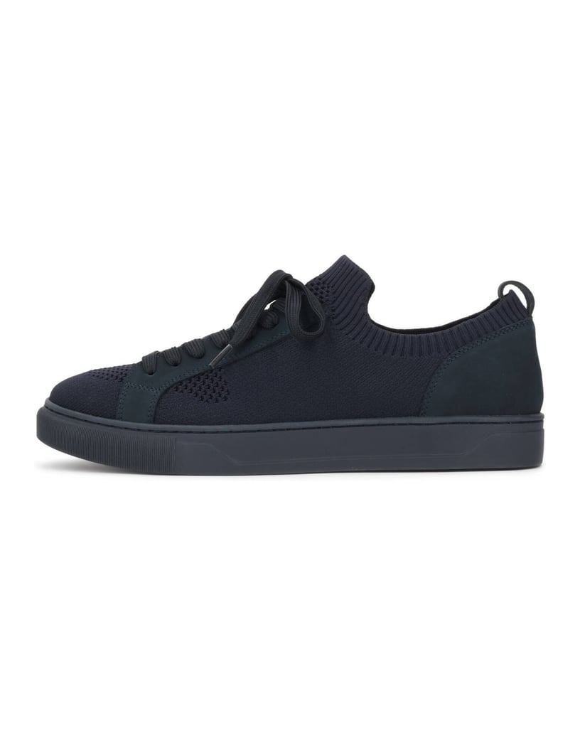 Kazar-Sneakers-aus-dunkelblauem-Gewebe-und-Nubuk-mit-Sockenkordel-dunkelblau
