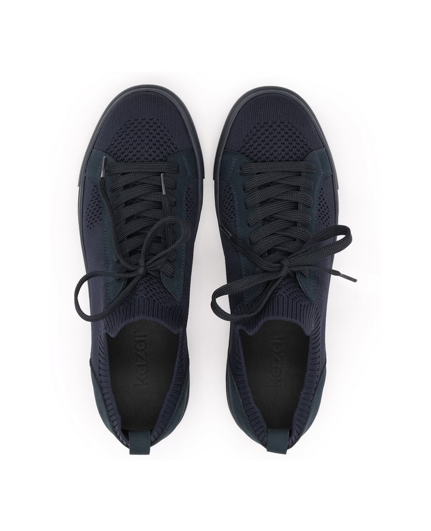 Kazar-Sneakers-aus-dunkelblauem-Gewebe-und-Nubuk-mit-Sockenkordel-dunkelblau