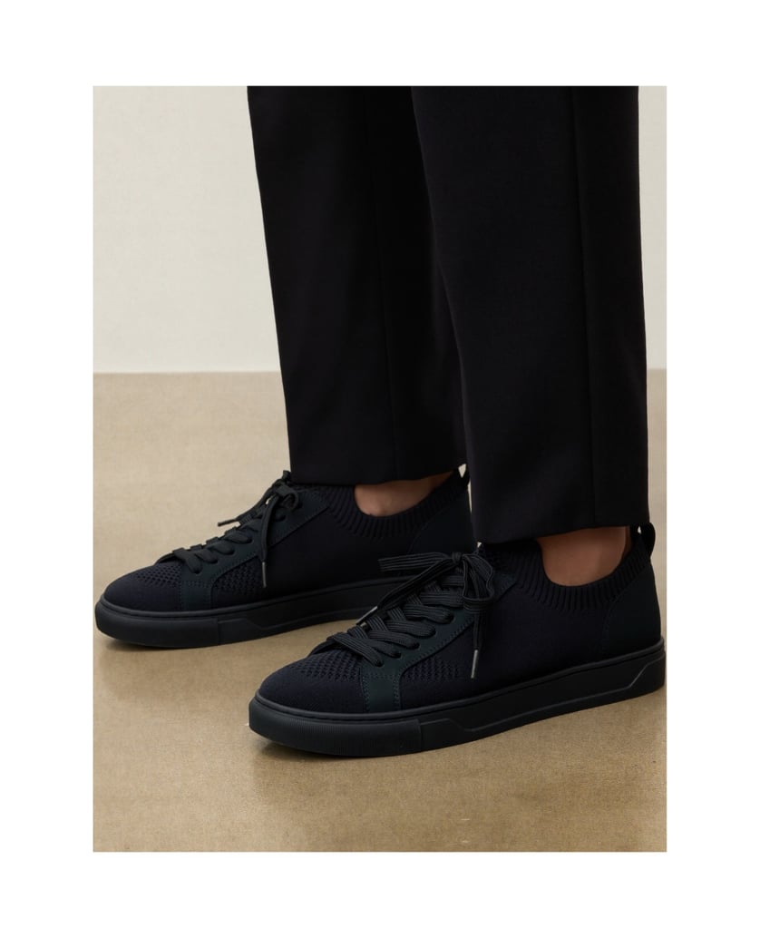 Kazar-Sneakers-aus-dunkelblauem-Gewebe-und-Nubuk-mit-Sockenkordel-dunkelblau