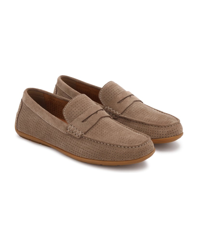Kazar-Mokassins-aus-Wildleder-mit-Perforation-taupe