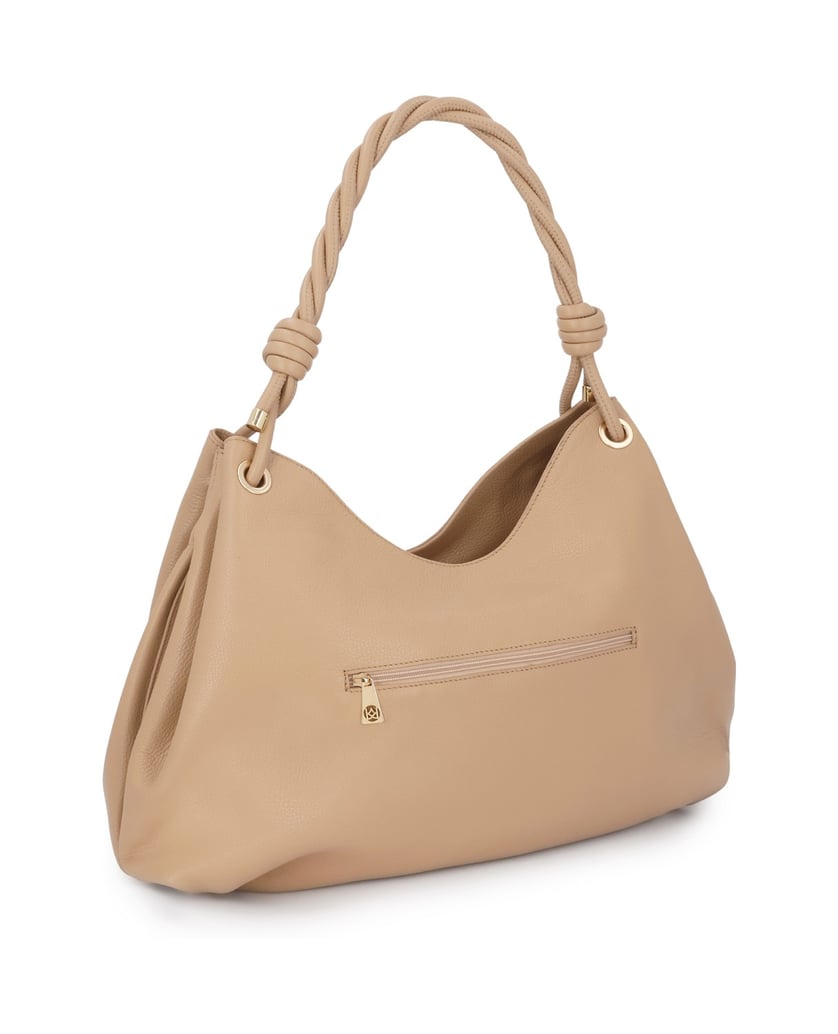 Kazar-Beige-Ledertasche-mit-verziertem-Griff-beige