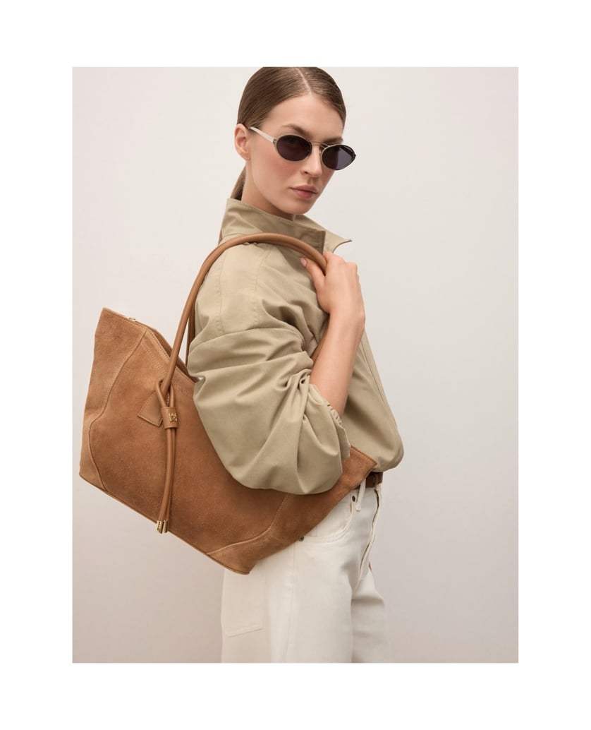 Kazar-Elegante-Tasche-aus-Wildleder-in-Bootsform-camel