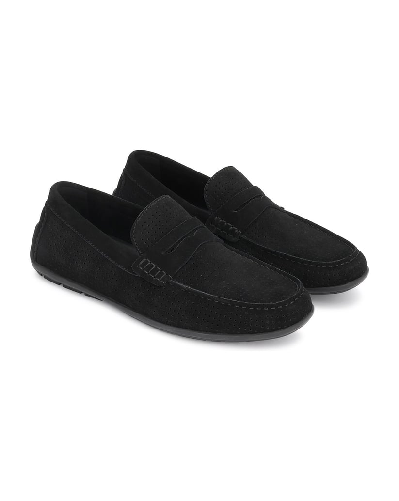 Kazar-Casual-Mokassins-mit-unvollständiger-Perforation-schwarz
