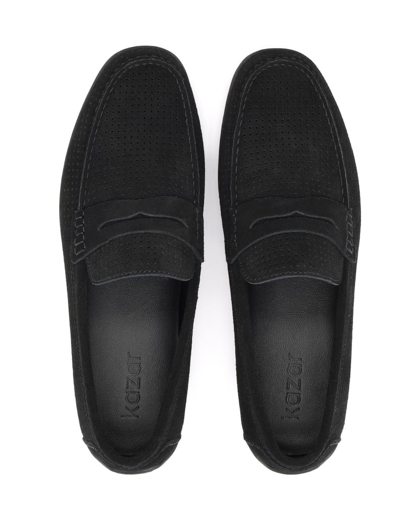 Kazar-Casual-Mokassins-mit-unvollständiger-Perforation-schwarz