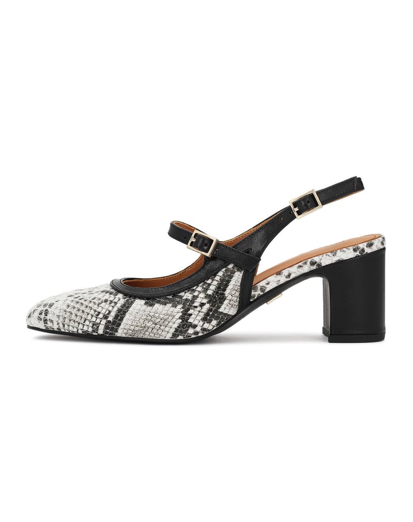 Kazar-Slingbacks-aus-Leder-mit-Schlangenhautmuster-schwarz