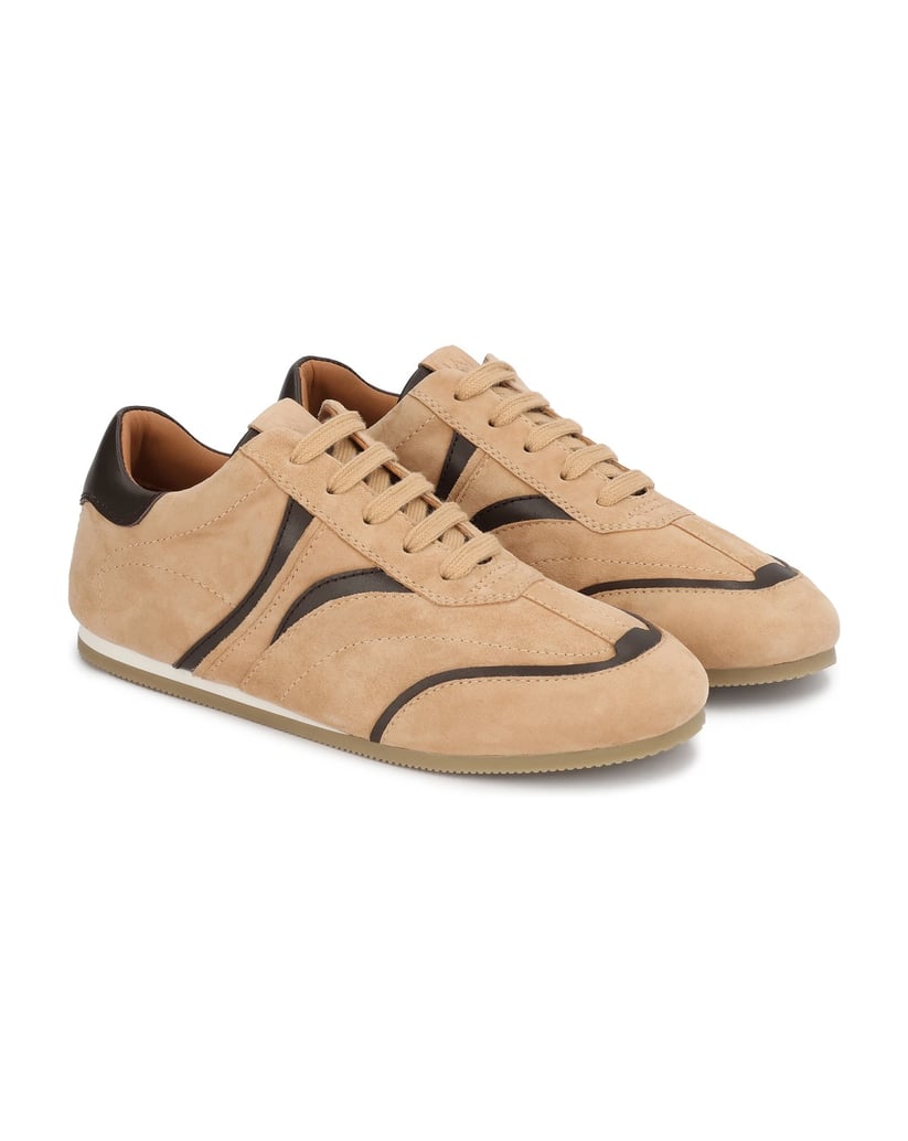 Kazar-Sneakers-aus-Wildleder-mit-Einsätzen-aus-Naturleder-beige