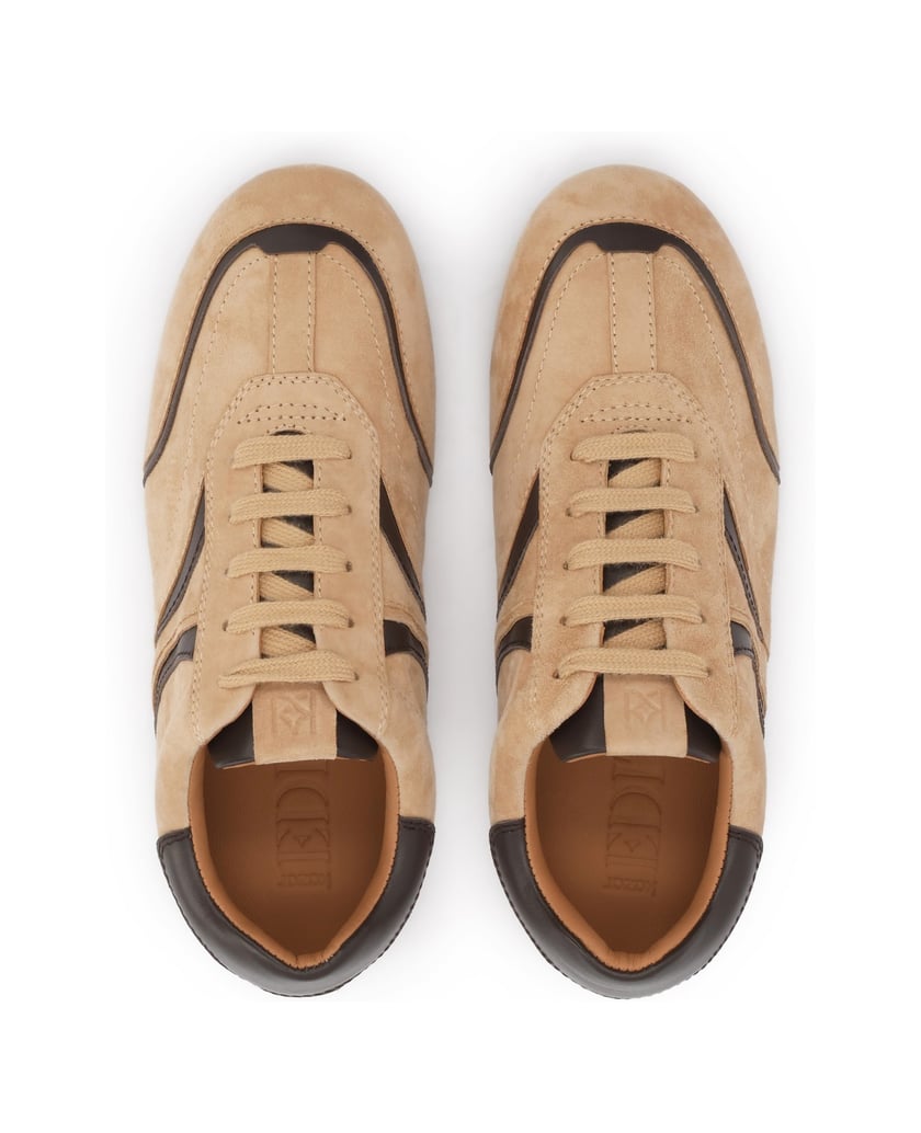 Kazar-Sneakers-aus-Wildleder-mit-Einsätzen-aus-Naturleder-beige