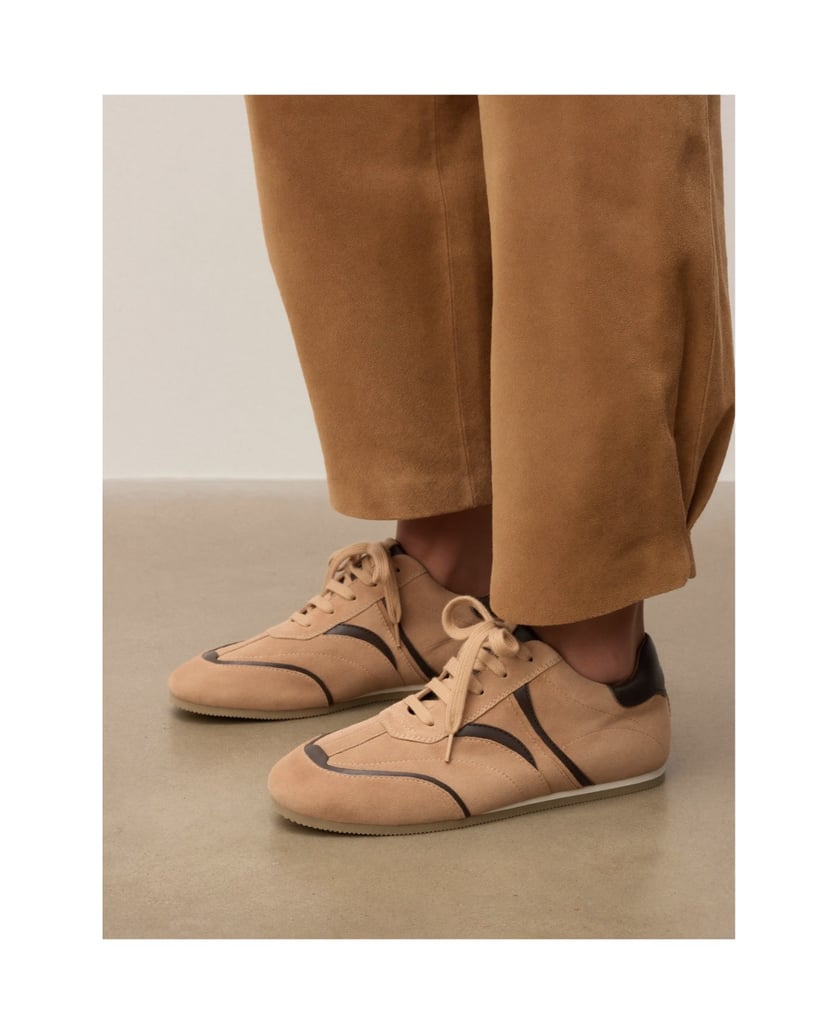 Kazar-Sneakers-aus-Wildleder-mit-Einsätzen-aus-Naturleder-beige