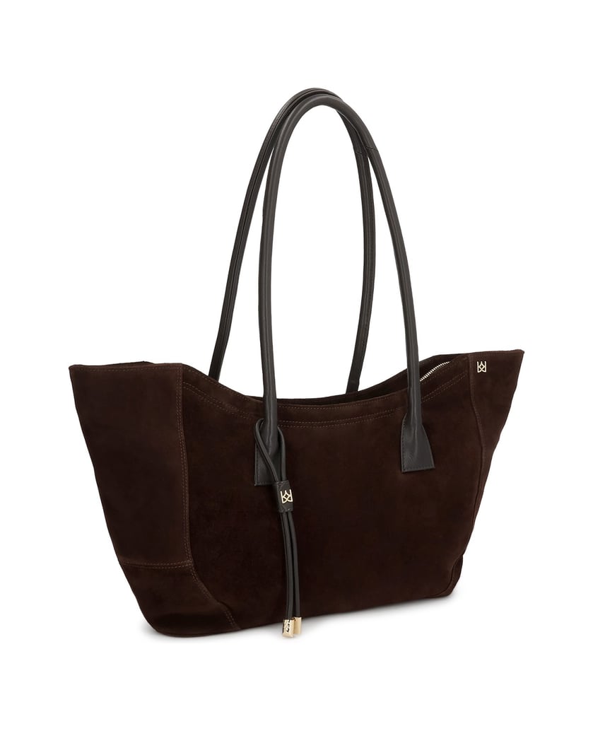 Kazar-Schultertaschen-aus-Wildleder-in-einem-braunen-Farbton-dunkelbraun