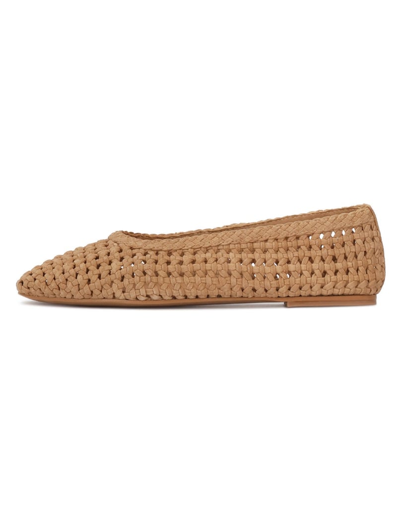 Kazar-Durchbrochene-Ballerinas-mit-geflochtenen-Gürteln-aus-Wildleder-camel