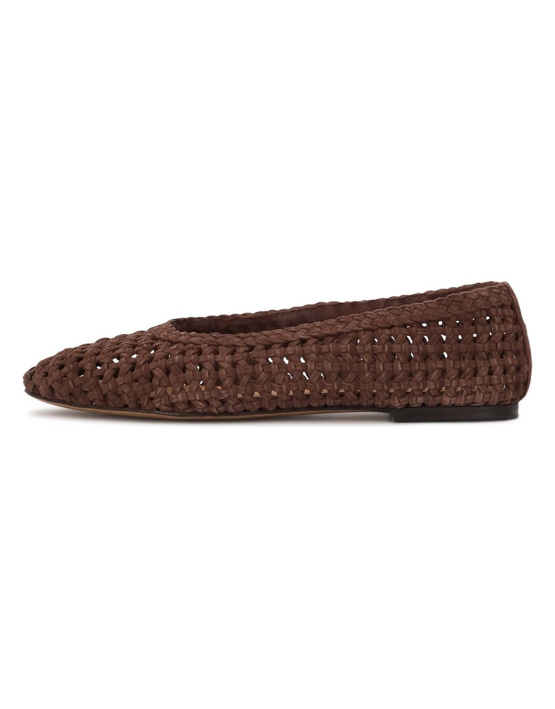 Kazar-Braune-Ballerinas-aus-durchbrochenem-Leder-dunkelbraun