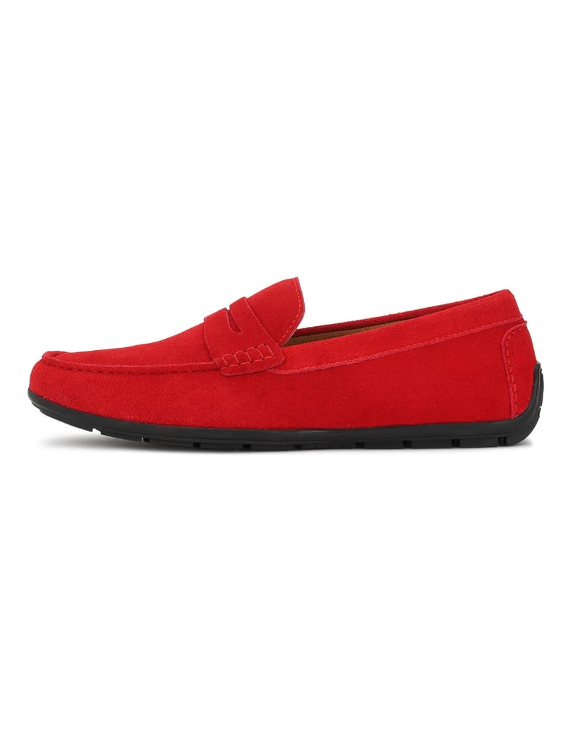Kazar-Rote-Mokassins-aus-perforiertem-Wildleder-mit-flexibler-Sohle-rot