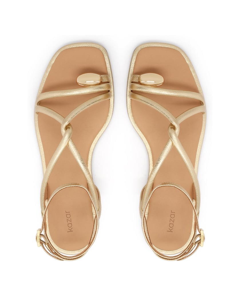 Kazar-Elegante-Sandalen-aus-Naturleder-für-Damen-in-gold-gold