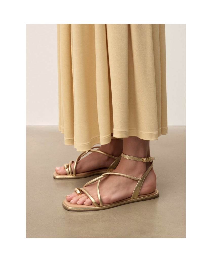 Kazar-Elegante-Sandalen-aus-Naturleder-für-Damen-in-gold-gold