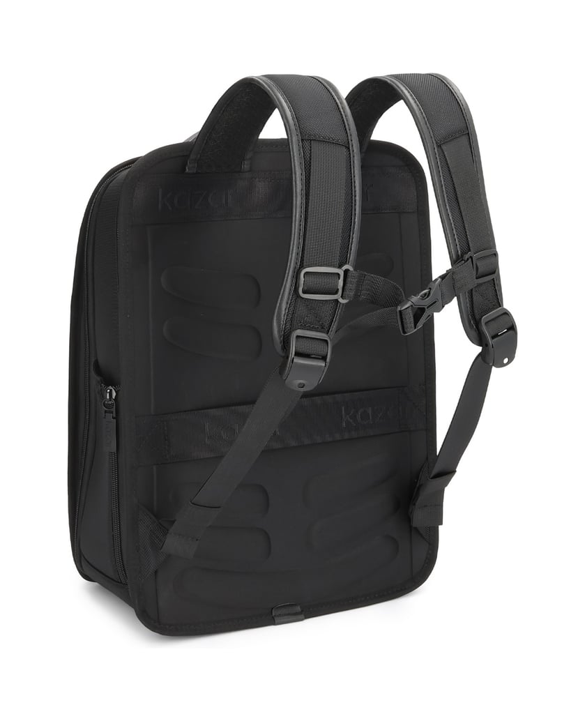 Kazar-Schwarzer-Herren-Rucksack-aus-Gewebe-mit-Laptop-Fach-schwarz