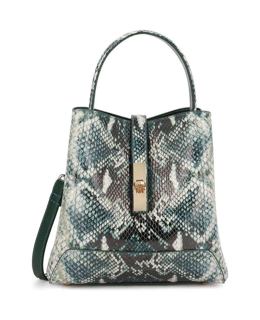 Kazar-Tasche-aus-Leder-mit-Schlangenhaut-Prägung-grün