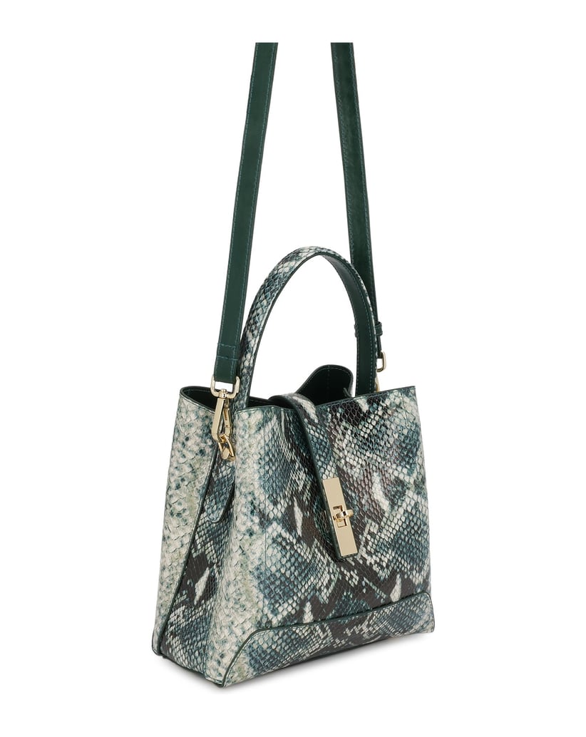 Kazar-Tasche-aus-Leder-mit-Schlangenhaut-Prägung-grün