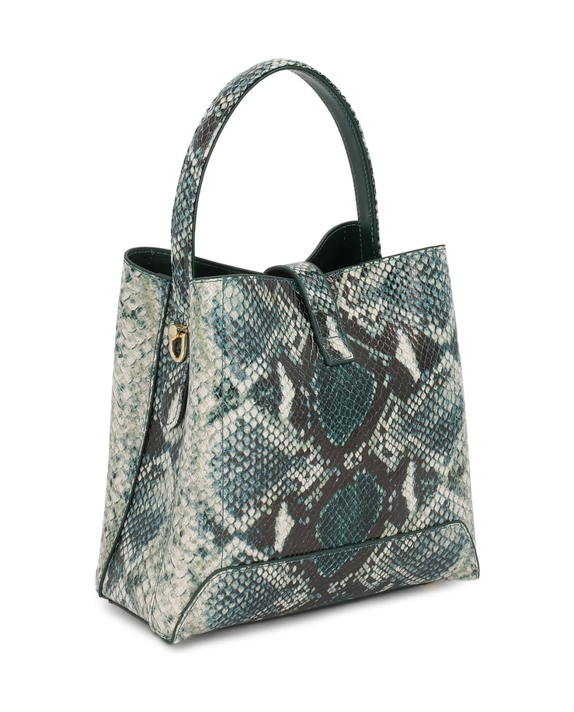 Kazar-Tasche-aus-Leder-mit-Schlangenhaut-Prägung-grün