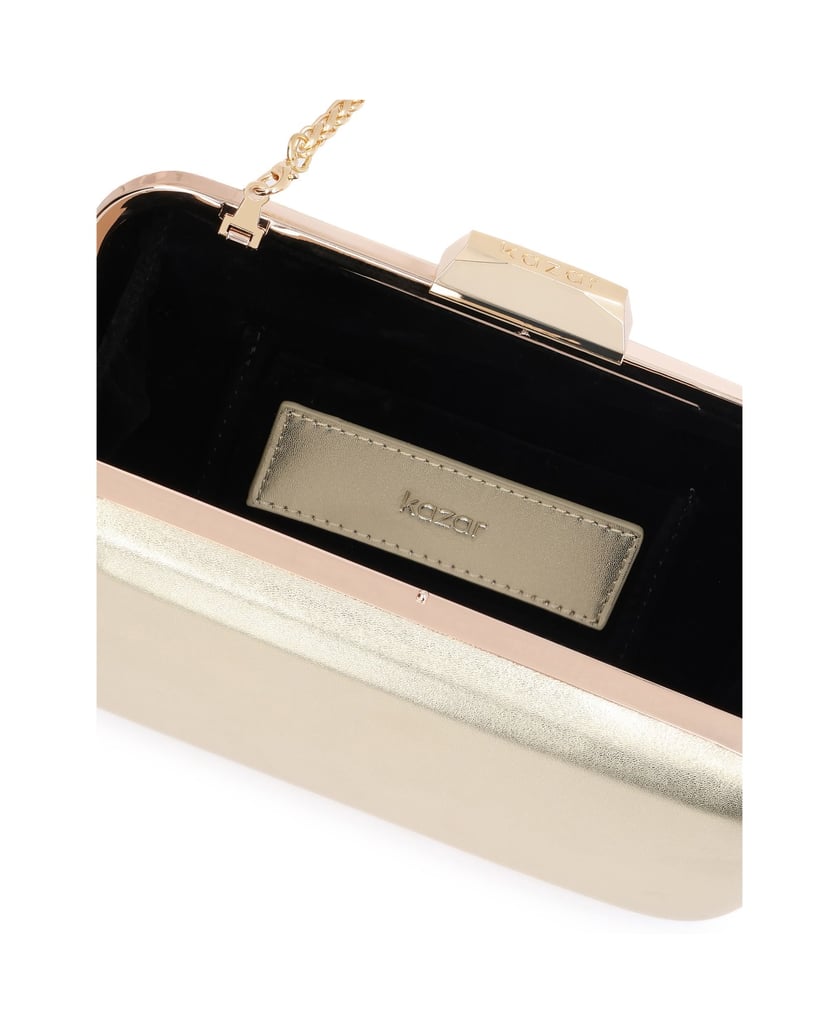 Kazar-Elegante-Clutch-Tasche-mit-abknöpfbarer-Kette-gold