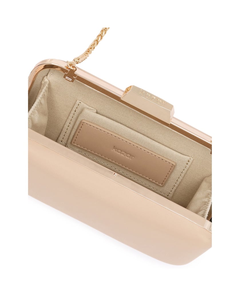 Kazar-Abendhandtasche-mit-steifer-Kette-beige