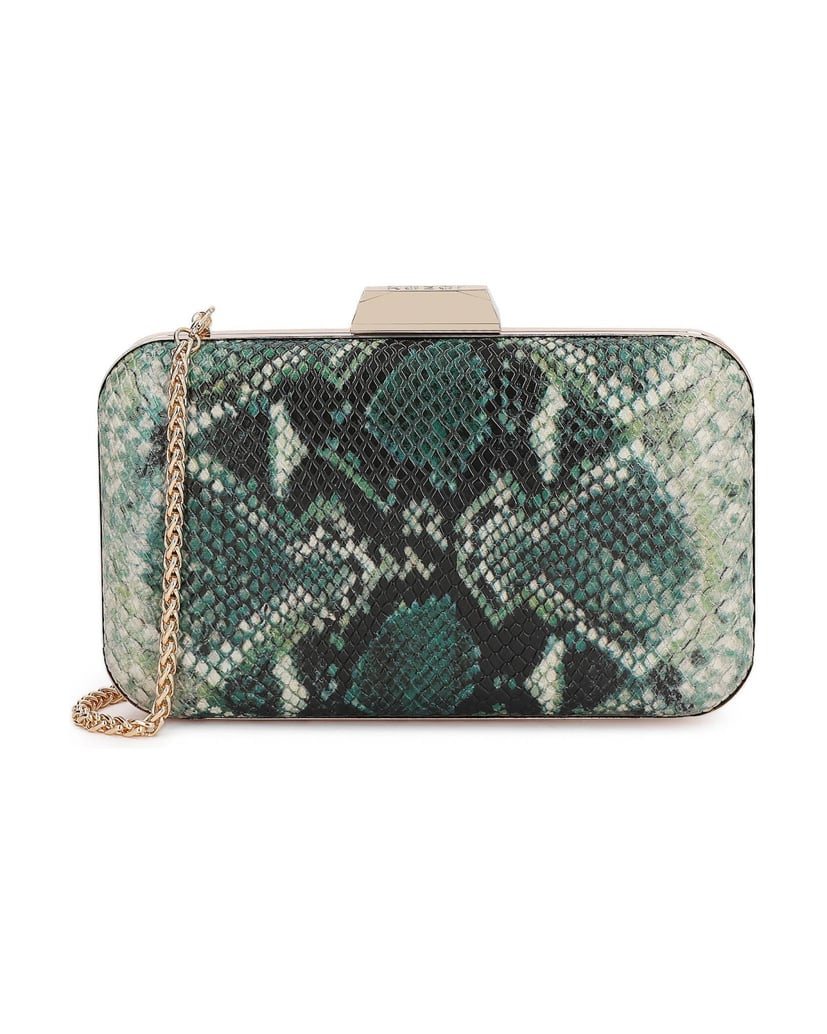 Kazar-Clutch-Tasche-Schlangendruck-in-Grüntönen-grün