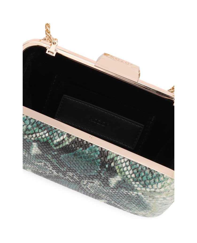 Kazar-Clutch-Tasche-Schlangendruck-in-Grüntönen-grün