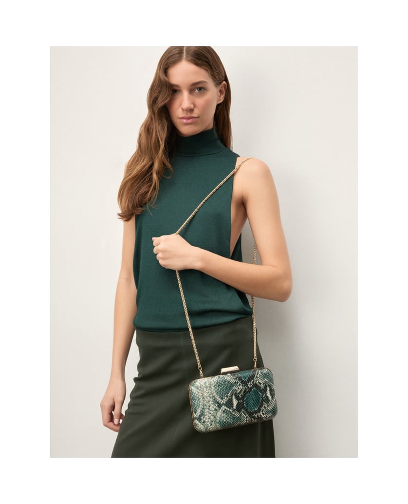 Kazar-Clutch-Tasche-Schlangendruck-in-Grüntönen-grün