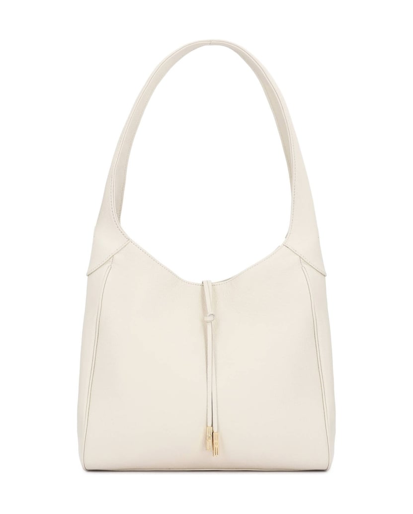 Kazar-Hobo-Tasche-aus-Leder-auf-der-Schulter-weiss