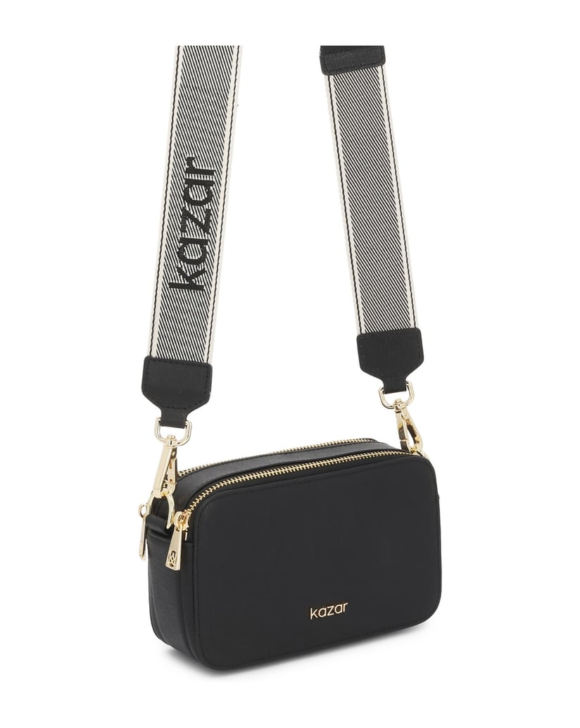 Kazar-Elegante-schwarze-Tasche-mit-geometrischer-Form-schwarz