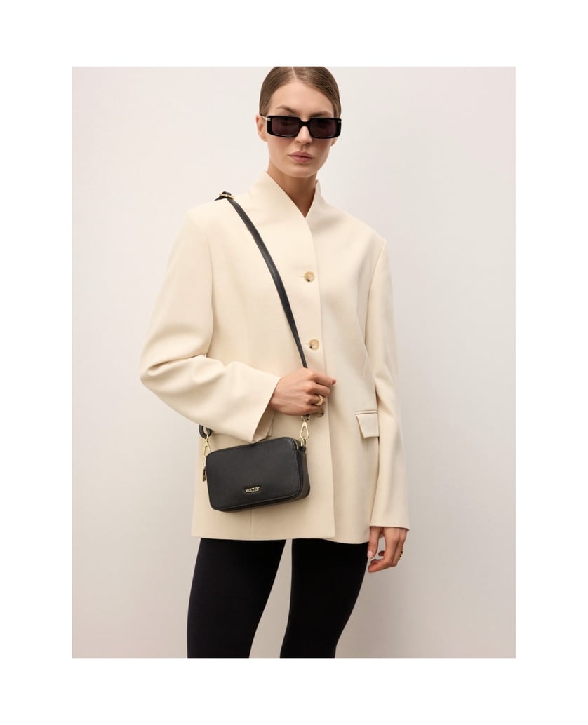 Kazar-Elegante-schwarze-Tasche-mit-geometrischer-Form-schwarz