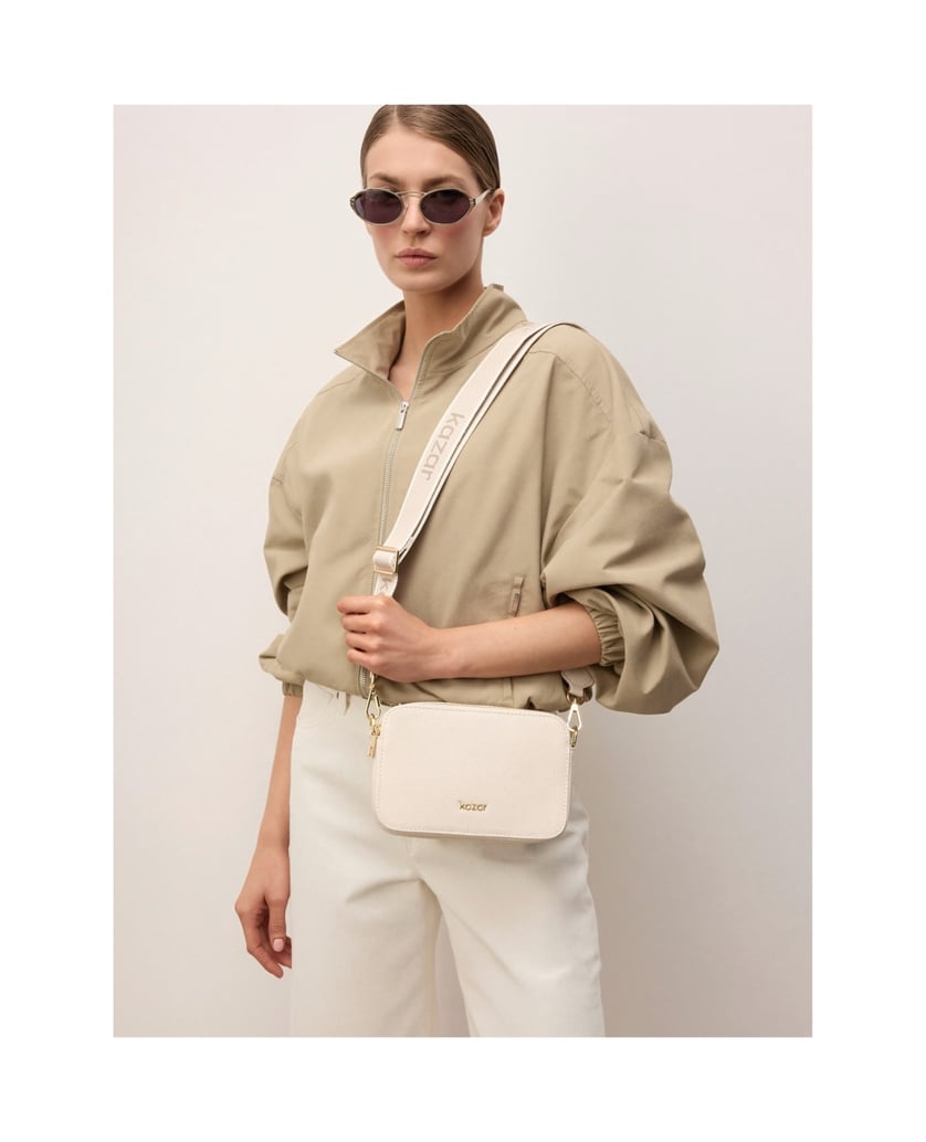 Kazar-Kompakte-Tasche-aus-Naturleder-weiss