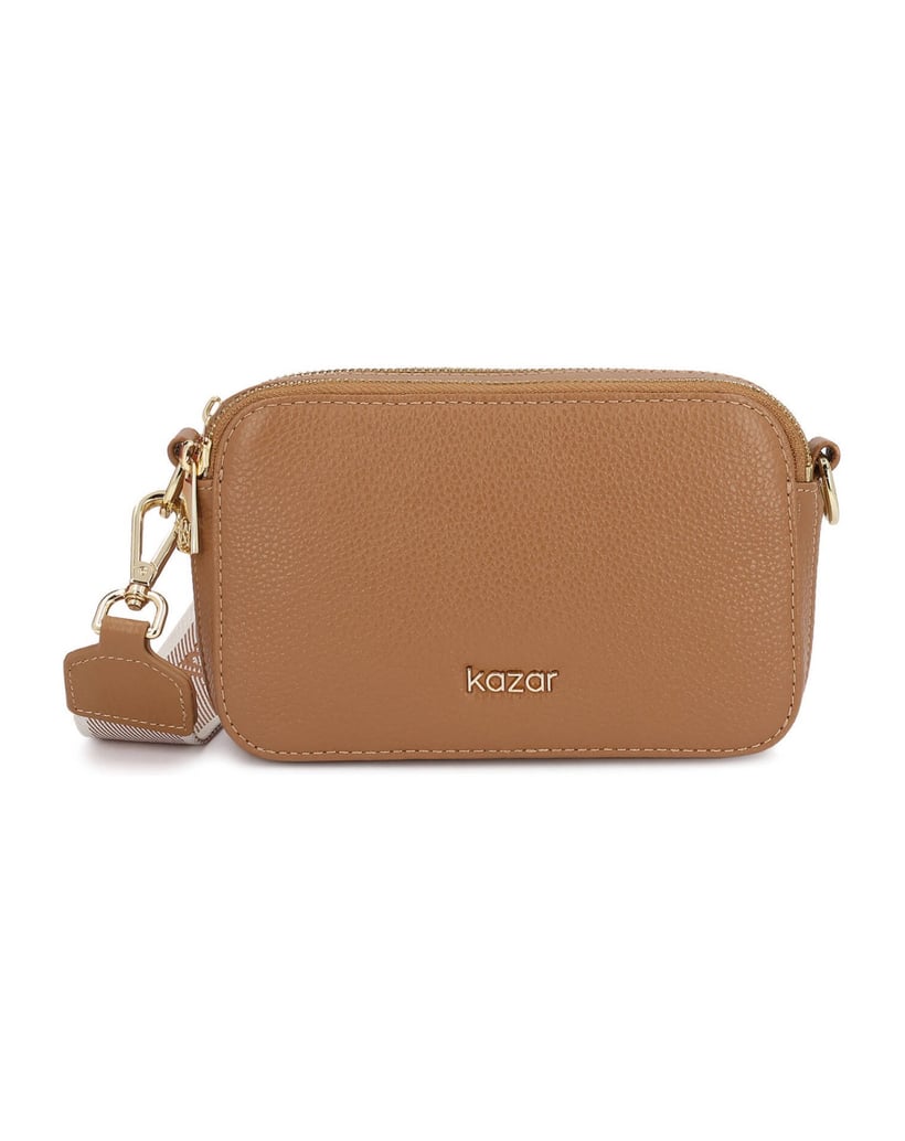Kazar-Crossbody-Tasche-aus-braunem-Leder-camel