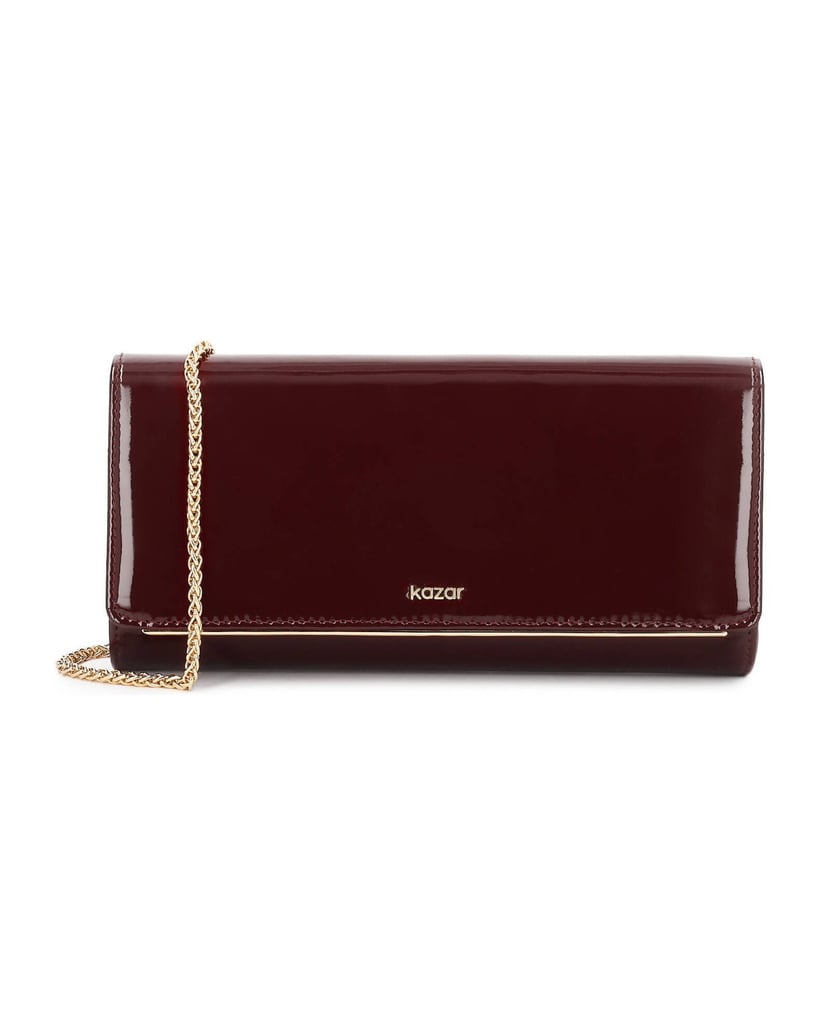 Kazar-Bordeaux-Lackleder-Kettenhandtasche-rot