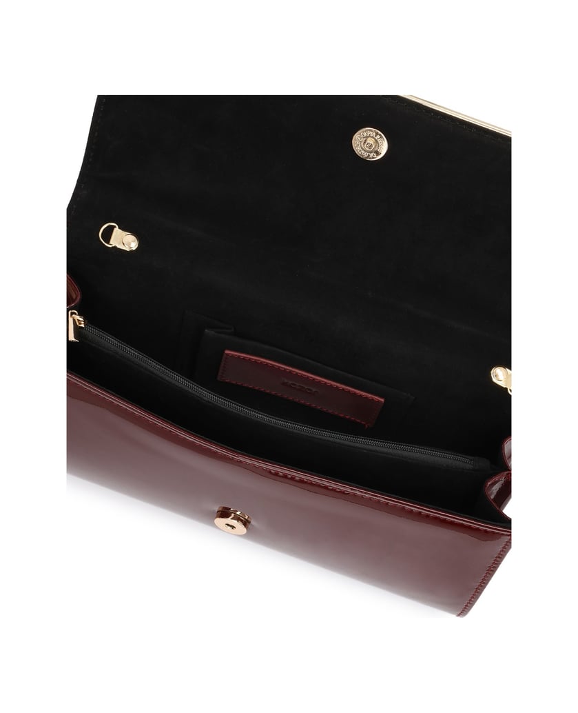 Kazar-Bordeaux-Lackleder-Kettenhandtasche-rot