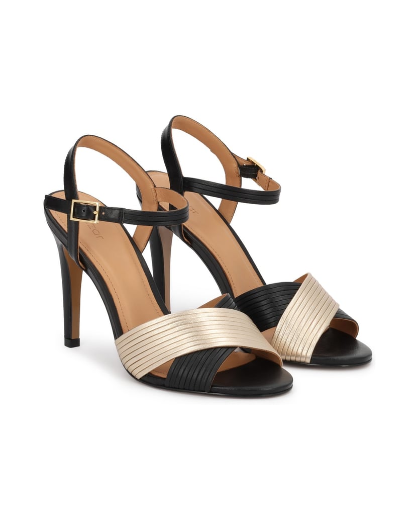 Kazar-Schwarz-goldene-Sandalen-mit-Absatz-schwarz