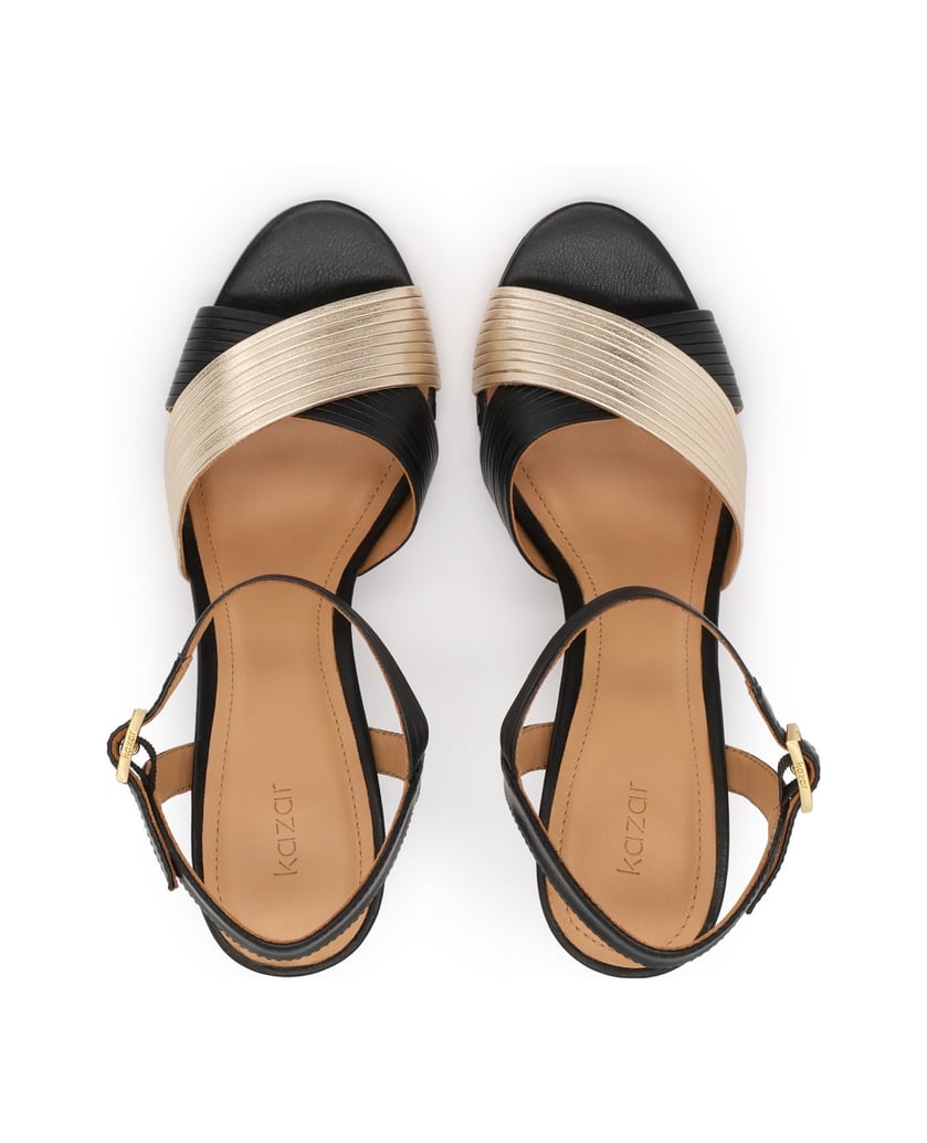 Kazar-Schwarz-goldene-Sandalen-mit-Absatz-schwarz