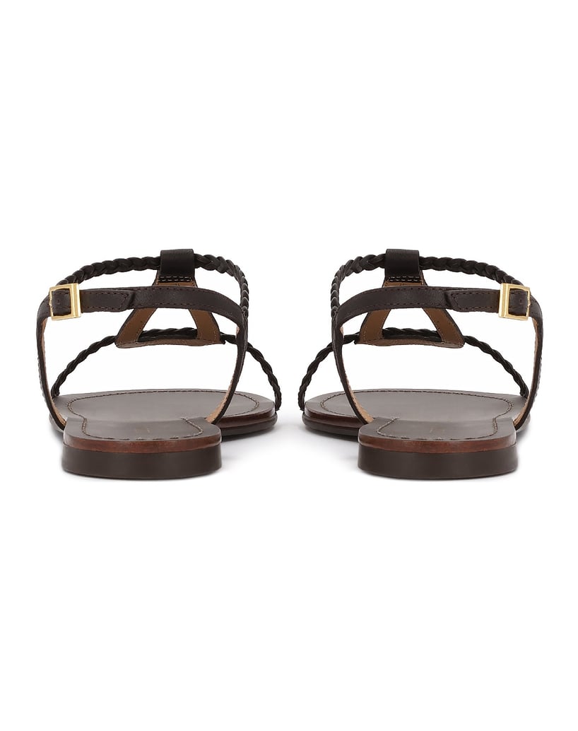 Kazar-Braune-flache-Sandalen-mit-geflochtenen-Riemen-dunkelbraun
