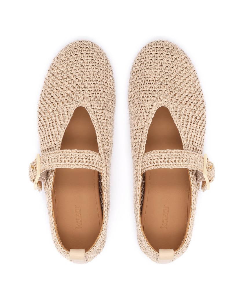 Kazar-Beige-karierte-Ballerinas-beige