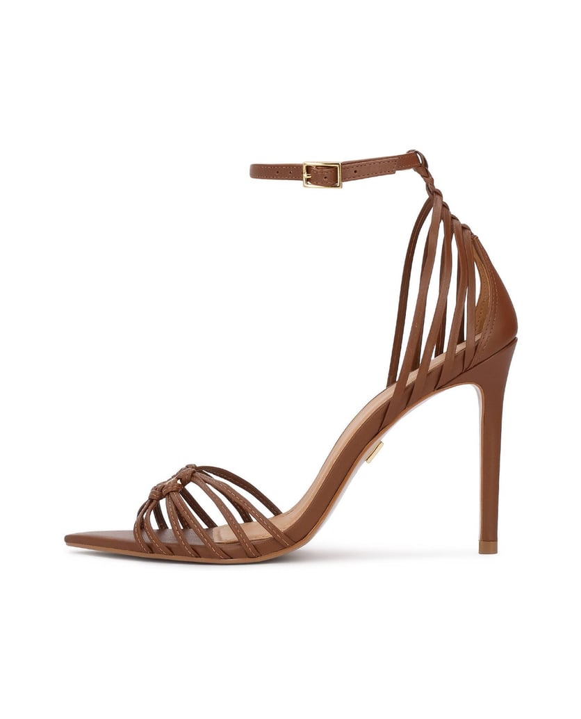Kazar-Braune-Sandalen-aus-Leder-mit-dünnen-Schnürchen-braun
