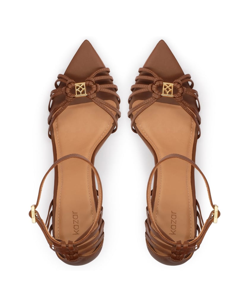 Kazar-Braune-Sandalen-aus-Leder-mit-dünnen-Schnürchen-braun