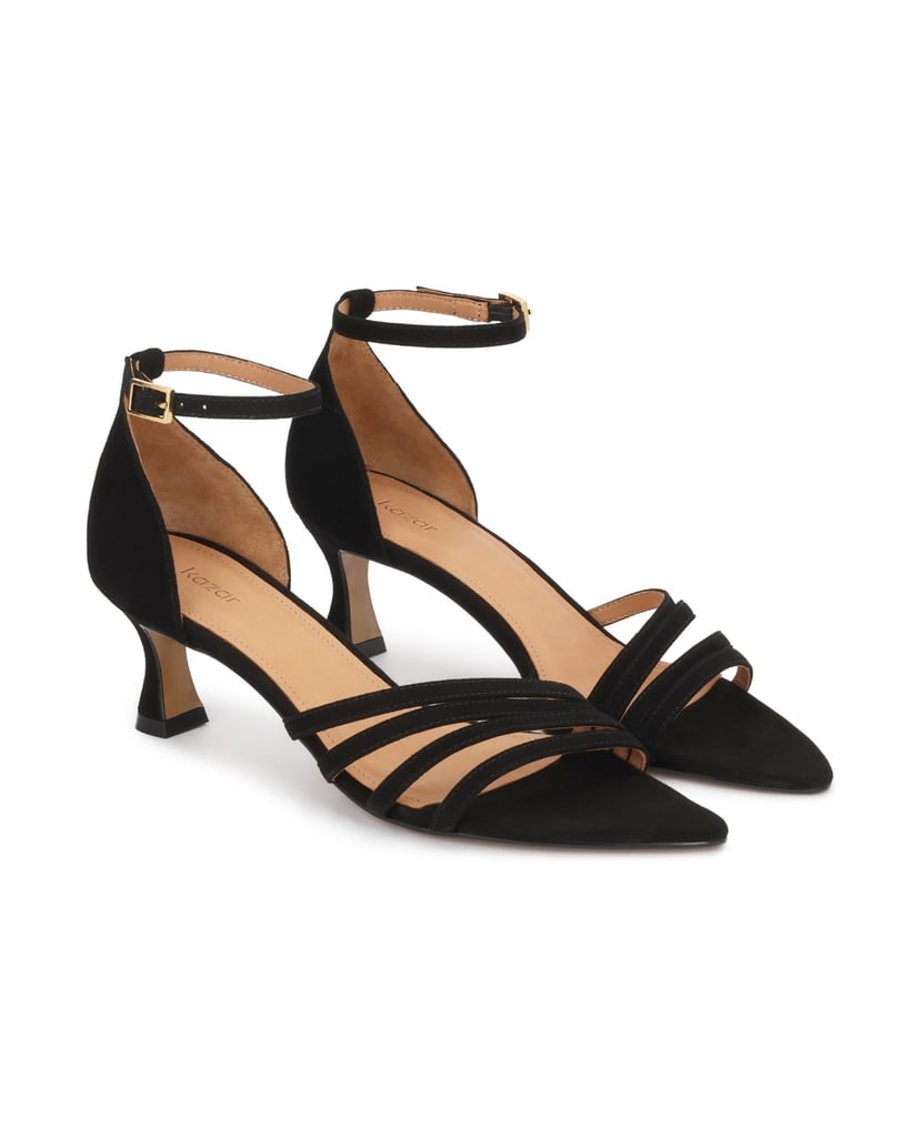 Kazar-Sandalen-aus-schwarzem-Wildleder-mit-Entenabsatz-schwarz