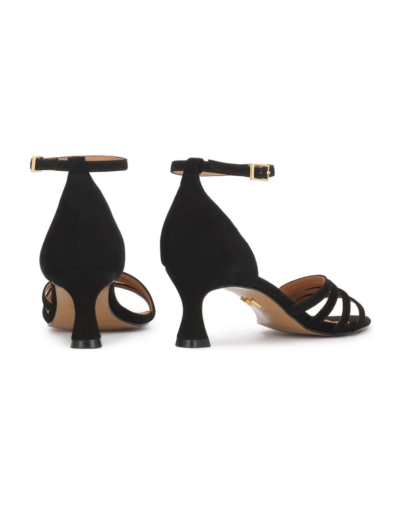 Kazar-Sandalen-aus-schwarzem-Wildleder-mit-Entenabsatz-schwarz