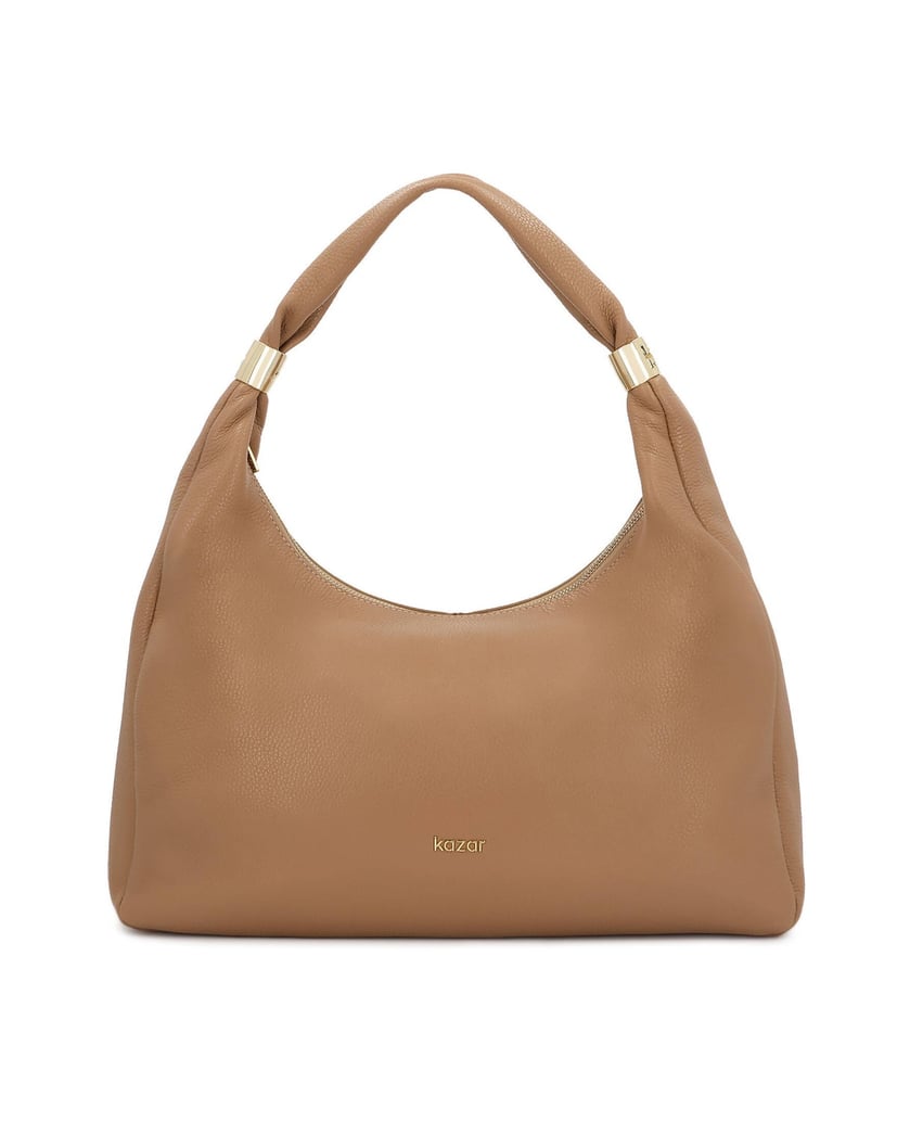 Kazar-Geräumige-Schultertaschen-aus-Leder-beige