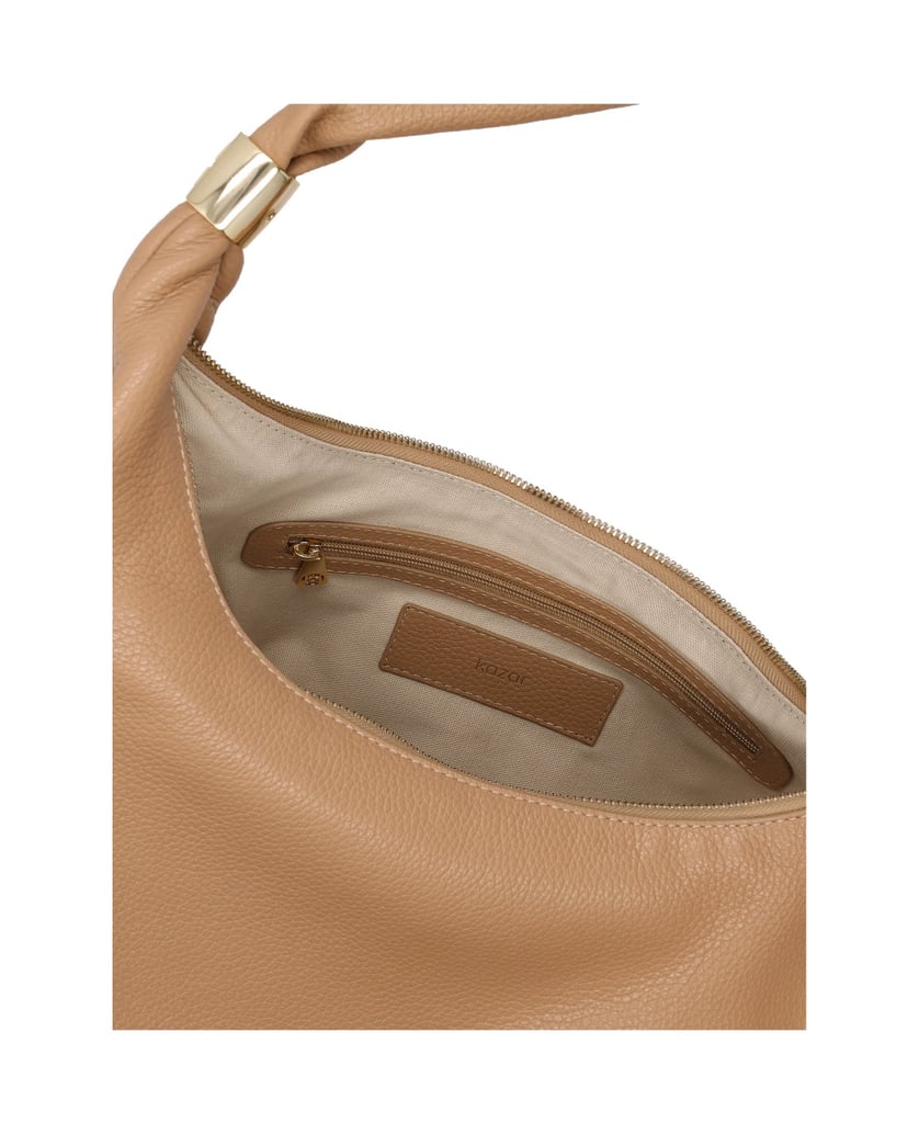 Kazar-Geräumige-Schultertaschen-aus-Leder-beige