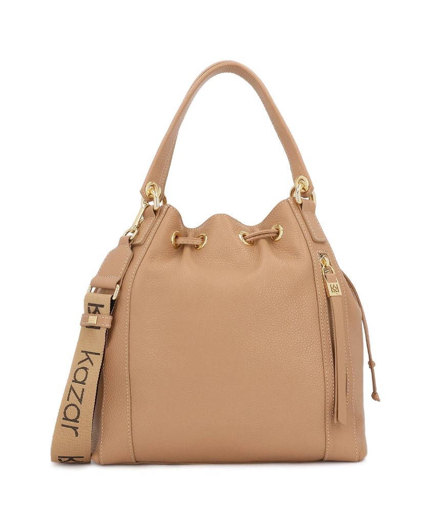 Kazar-Beiges-Leder-beutelchen-mit-Schnürchen-beige