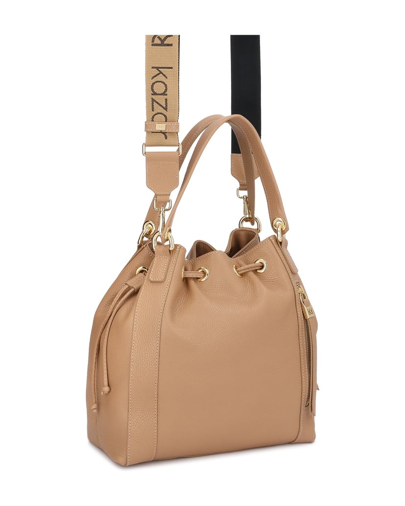 Kazar-Beiges-Leder-beutelchen-mit-Schnürchen-beige