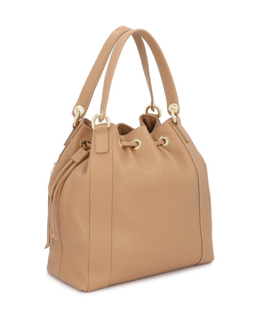 Kazar-Beiges-Leder-beutelchen-mit-Schnürchen-beige