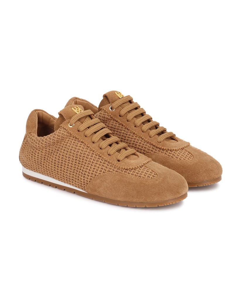 Kazar-Leichte-Sneakers-aus-Wildleder-und-Textil-camel